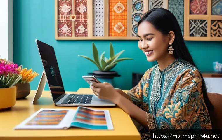 미디어 영향력 지수 - A vibrant digital marketing workspace in Kuala Lumpur, featuring a young Malay influencer creating e...